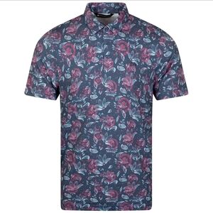 Travis Mathew Featherweight Flourish Polo in Mood Indigo/Vintage Indigo Size L